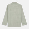 View 7 of product The Turnbull & Asser Green Check Modern Cotton Pyjama Set features a contemporary fit in white and green plaid, made from thicker cotton for added comfort.