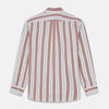 View 6 of product The Turnbull & Asser Red, Blue & White Stripe Weekend Fit Shirt features a Derby collar, 1-button cuffs, and crisp stripes—ideal for stylish winter layering.