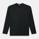 The Turnbull & Asser Charcoal Long-Sleeve T-shirt, featuring a classic crew neck, is displayed flat on a white background, showcasing its versatile style for men's fashion.