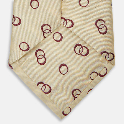 Yellow Geometric Rings Silk Tie Image 1