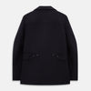 View 3 of product The Turnbull & Asser Navy Wellington Double-Breasted Caban Coat features wide lapels, six front buttons, a chest pocket, and two side pockets with buttoned flaps—ideal for polished formal wear.