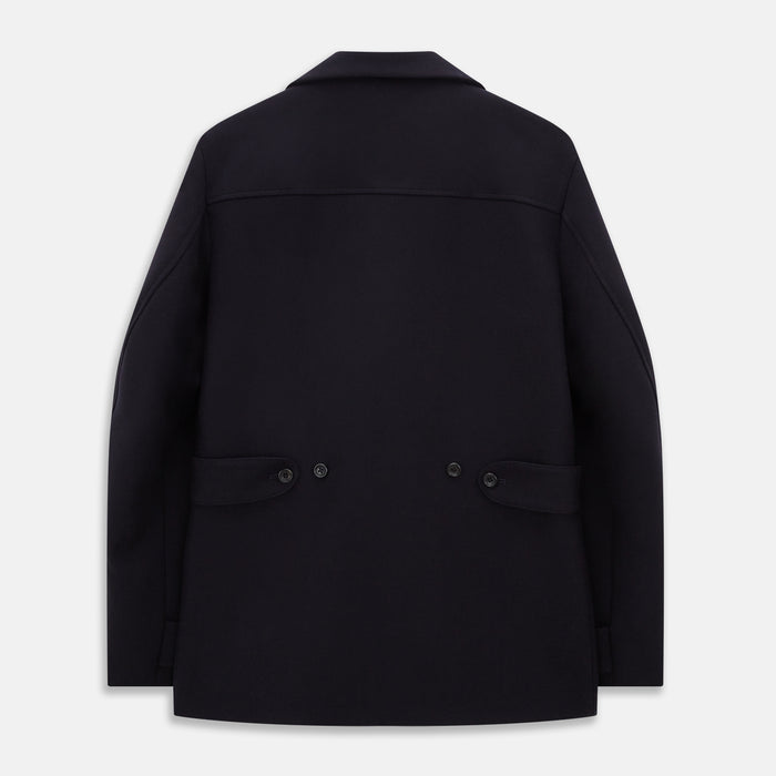 Navy Wellington Double-Breasted Caban Coat Image 2
