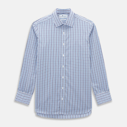 Blue and Navy Multi Check Mayfair Shirt