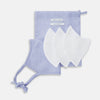 View 6 of product The Turnbull & Asser Plain Pale Blue Commuter Mask with 3 Viroformula™ filters features adjustable ear loops and side ties—ideal for daily use, shown against a white background.