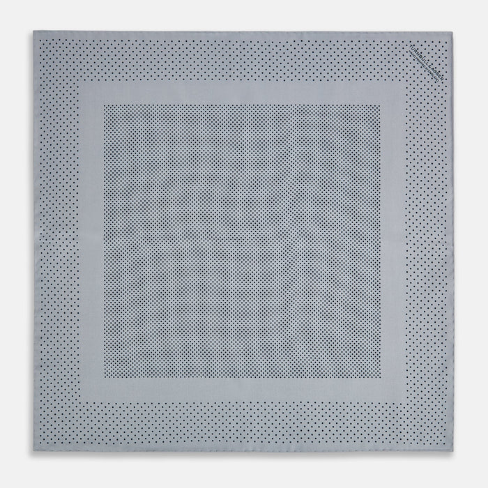 Grey Dot Silk Pocket Square Image 3