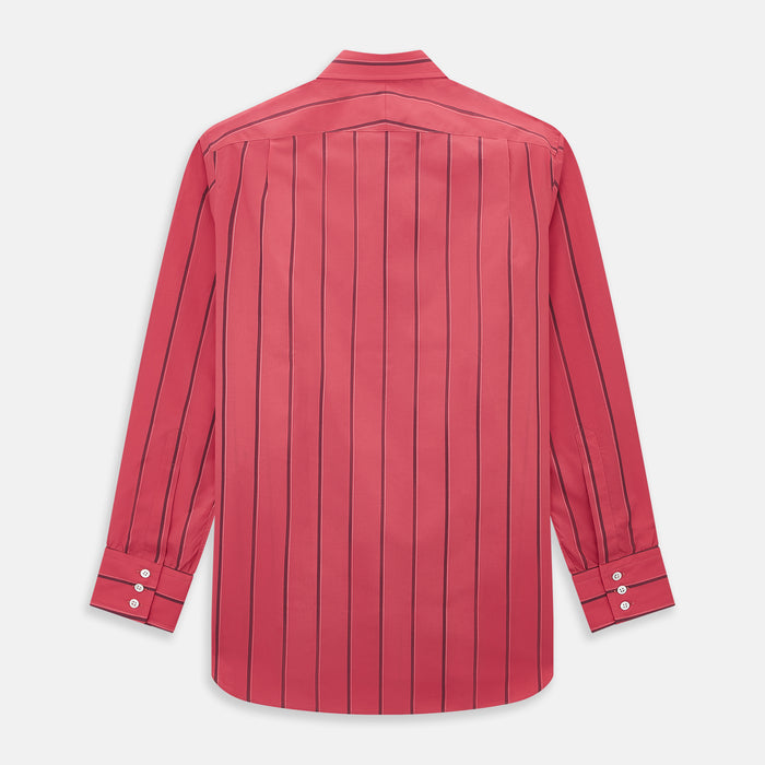 Coral Red Track Stripe Mayfair Shirt Image 2
