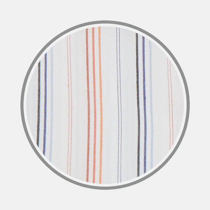 Orange and Blue Multi Stripe Fabric
