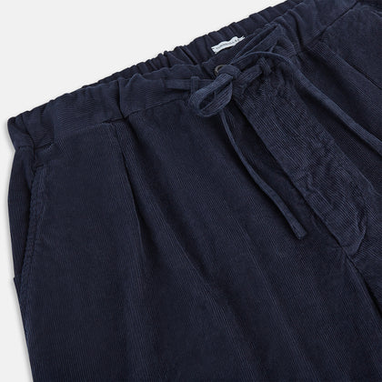 Light Navy Corduroy Miles Trousers Image 1