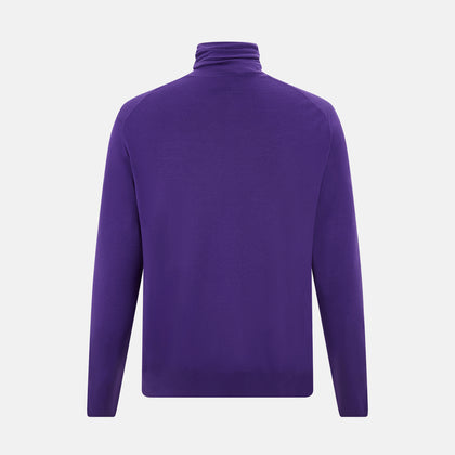 Purple Fine Merino High Neck Jumper Image 2