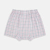 View 2 of product Turnbull & Asser Pink Multi Graph Check Godfrey Boxer Shorts are men's designer boxers with an elastic waistband and multi-color plaid, crafted for comfort and shown laid flat on a white background.