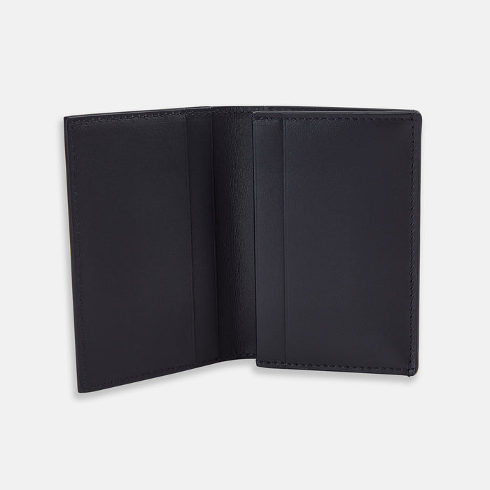 Navy Leather Bi-Fold Card Holder Image 1