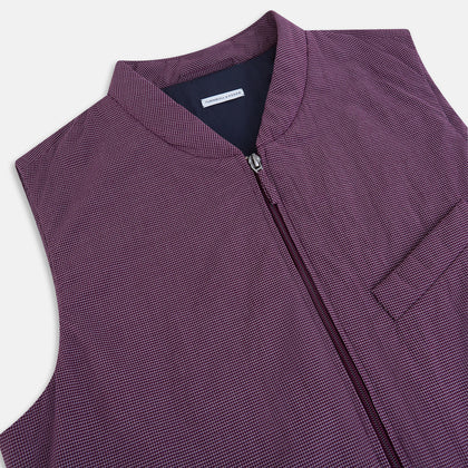 Burgundy Pin Check Padded Gilet Image 1