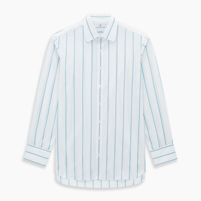 Turquoise Track Stripe Mayfair Shirt Image 6