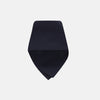 View 2 of product The Turnbull & Asser Navy Silk and Cotton Neck Warmer features a dark navy blue textured fabric and a single black button, shown against a plain light gray background.