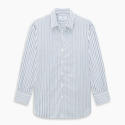 SAPPHIRE BLUE MULTI TRACK STRIPE WINDSOR SHIRT Image 8