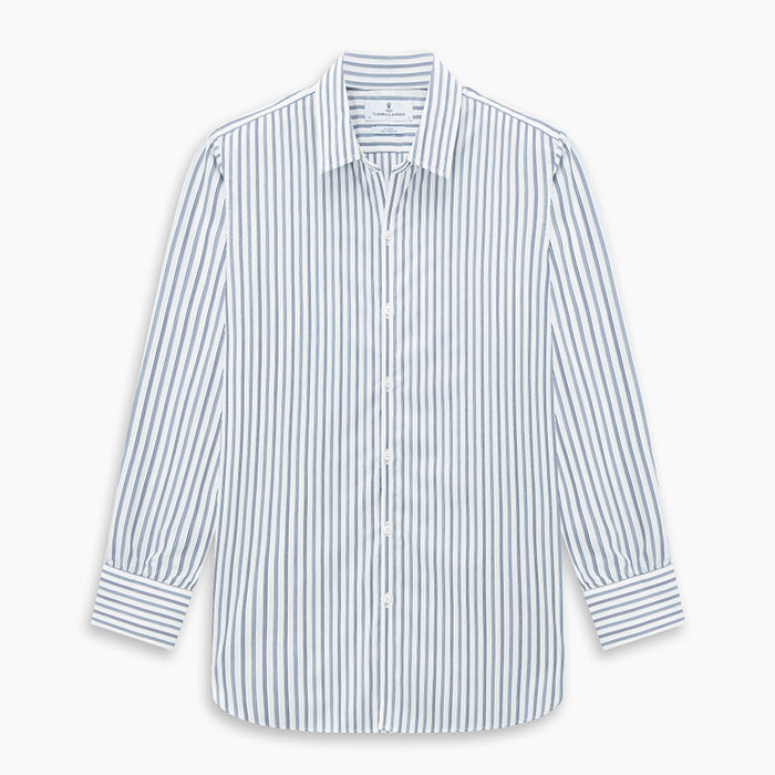 SAPPHIRE BLUE MULTI TRACK STRIPE WINDSOR SHIRT Image 8