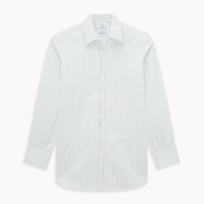 Turquoise and Red Ticking Stripe Windsor Shirt Image 8
