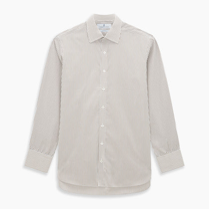 Coffee Shadow Stripe Mayfair Shirt Image 6