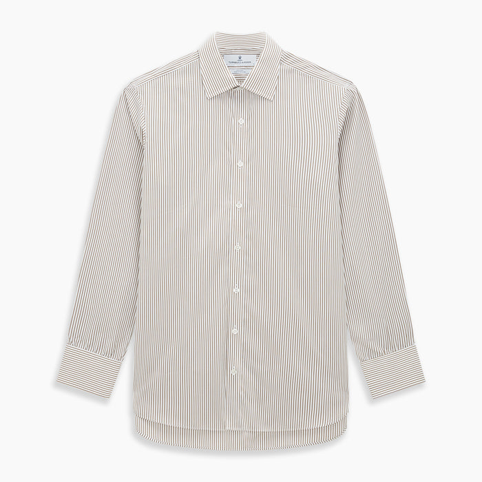 Coffee Shadow Stripe Mayfair Shirt Image 6