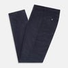View 5 of product Turnbull & Asser’s Navy Corduroy Edward Trousers feature a straight-leg cut, button closure, and side pockets, shown on a plain white background.