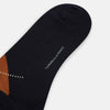 View 3 of product The Turnbull & Asser Navy/Green/Orange Wool Check Mid-Length Sock features a stylish check pattern and is shown on a white background.