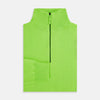 View 4 of product The Turnbull & Asser Neon Green Half-Zip Cashmere Jumper features long sleeves, a high collar, and front half-zip closure—ideal knitwear for bold style, shown on a white background.