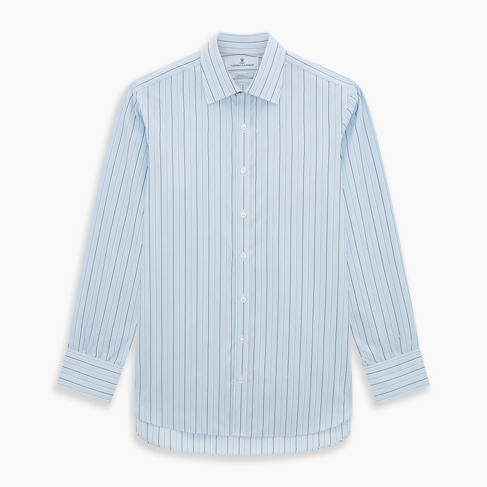 Navy and Blue Combination Stripe Mayfair Shirt Image 6