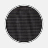 View 1 of product Close-up of Turnbull & Asser's Black Check Cotton Fabric, featuring a small black and gray houndstooth pattern, shown within a circular frame on a plain white background.