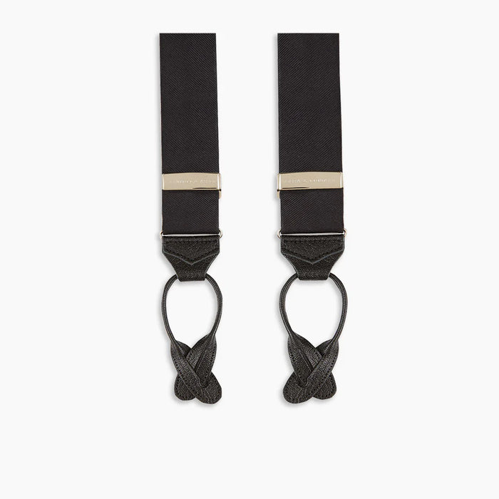 Black Herringbone Adjustable Silk Braces Image 5