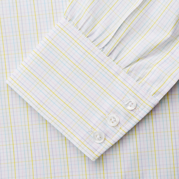 Yellow Multi Check Cotton Regular Fit Mayfair Shirt Image 2