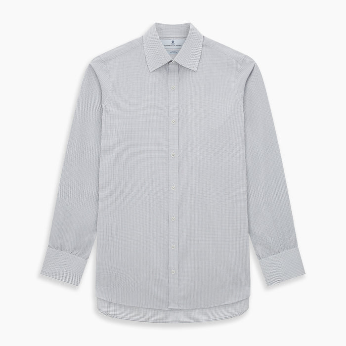 Midnight Blue Grid Check Mayfair Shirt Image 6