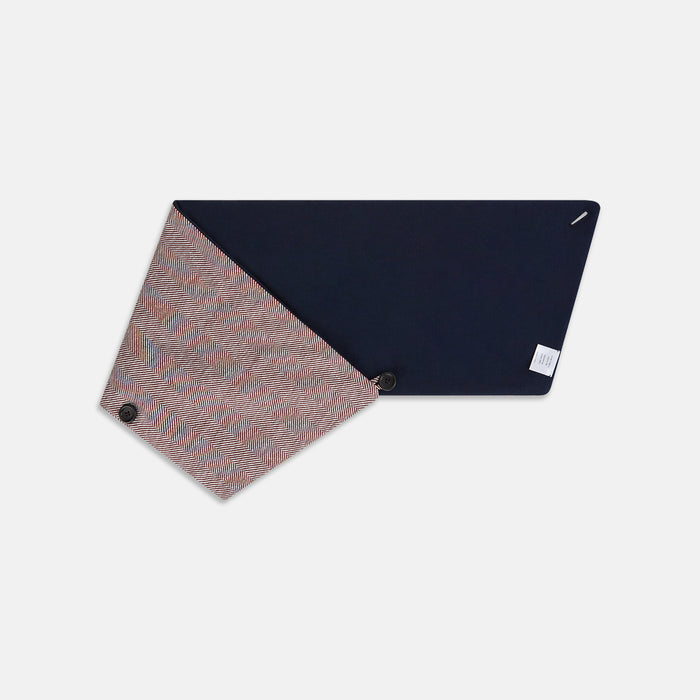 Burgundy Herringbone Silk and Linen Neck Warmer Image 2