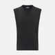 The Turnbull & Asser Charcoal Grey Melange V-Neck Sleeveless Cashmere Vest is shown against a plain white background.