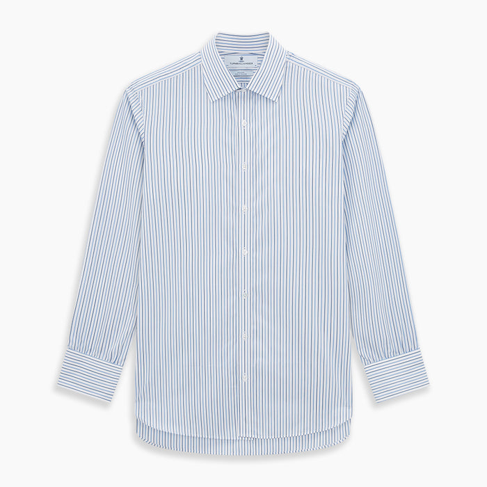 Blue and Navy Double Stripe Mayfair Shirt Image 6