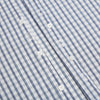 View 7 of product The Azzurro Multi Check Westminster Shirt by Turnbull & Asser is a long-sleeve, button-up with a white base and blue and gray checks, displayed flat against a white background.