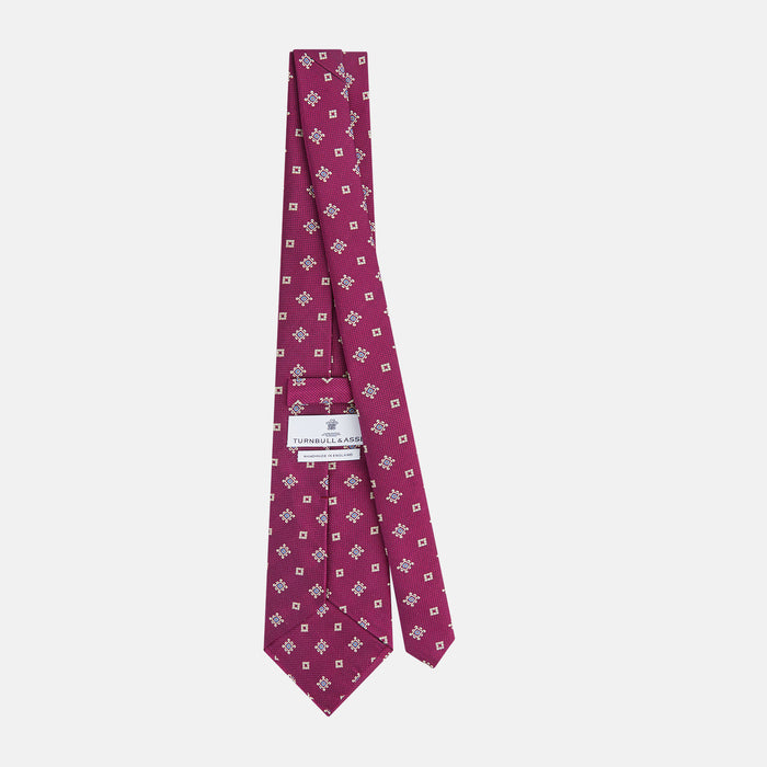 Purple Motif Silk Tie Image 3