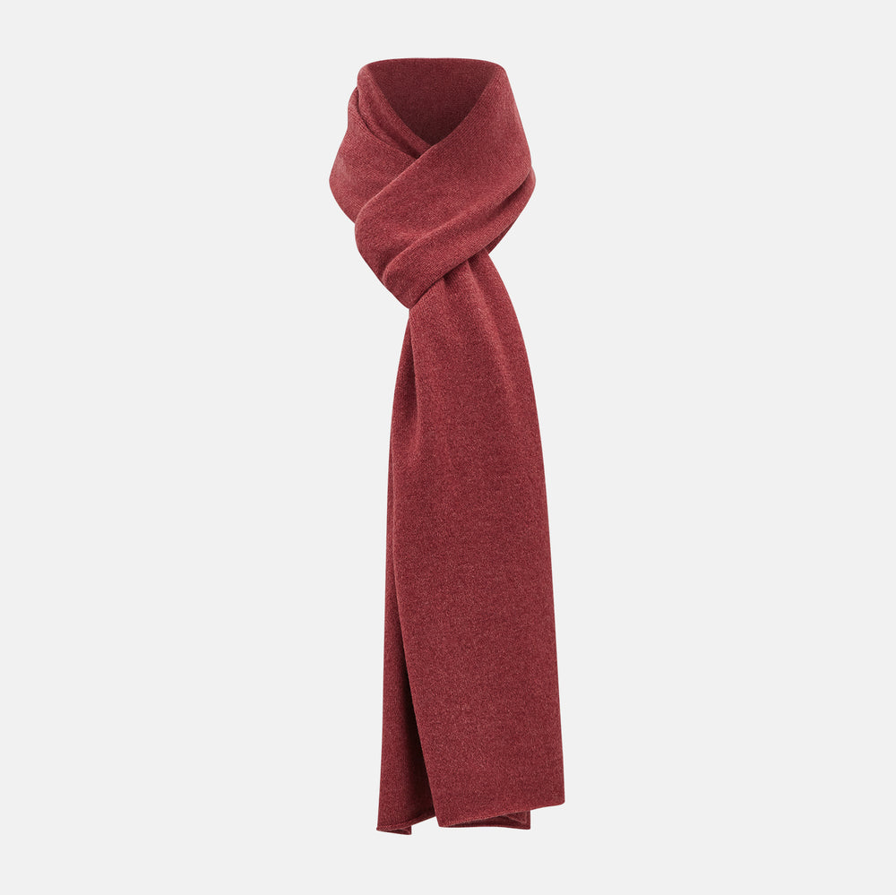 The Turnbull & Asser Plain Antique Pink Cashmere Knitted Scarf is neatly folded and knotted against a plain white background.