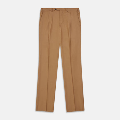 Tan Wool Pleated Jasper Trouser Image 1