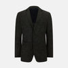 View 1 of product The Charcoal Linen Blend Cambridge blazer by Turnbull & Asser features British tailoring with a notched lapel, two front buttons, and three pockets, shown against a plain white background.