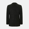 View 3 of product The Charcoal Linen Blend Cambridge blazer by Turnbull & Asser features British tailoring with a notched lapel, two front buttons, and three pockets, shown against a plain white background.
