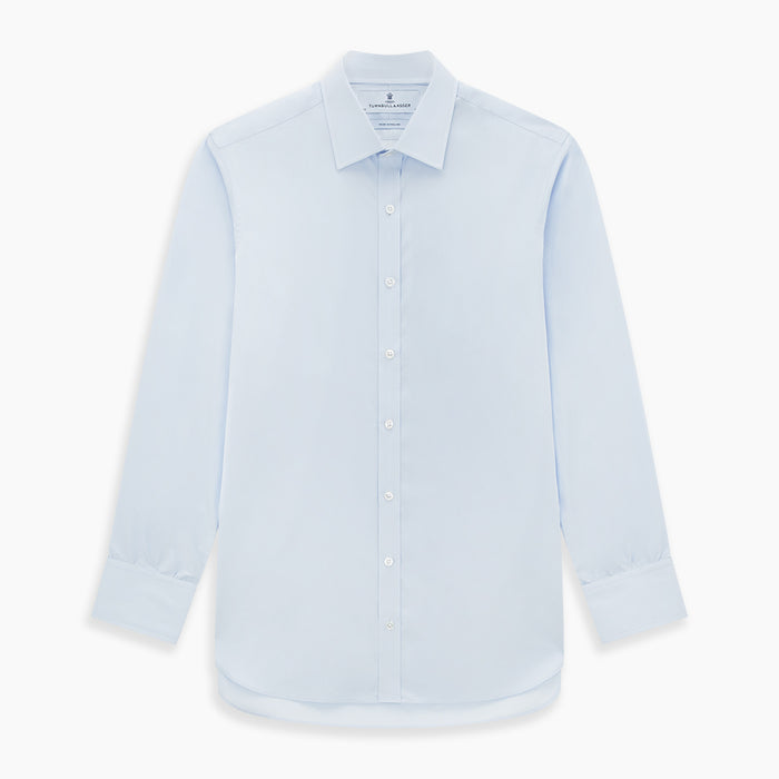 Pale Blue Cotton Regular Fit Mayfair Shirt Image 6