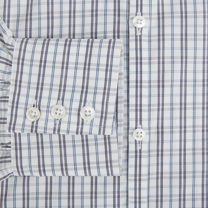 Navy and Blue Multi Tattersall Westminster Shirt Image 3