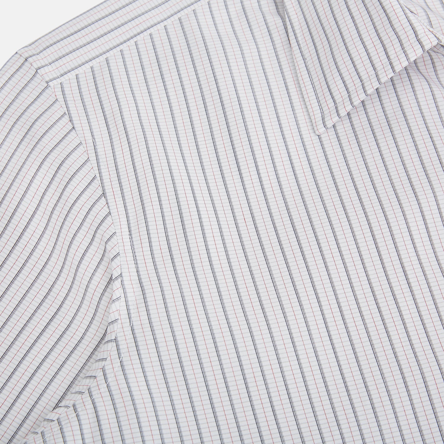 View 6 of product A red and navy graph check Westminster shirt by Turnbull & Asser with a formal collar and tailored fit, featuring a button-up front and buttoned cuffs, laid flat on a white background.