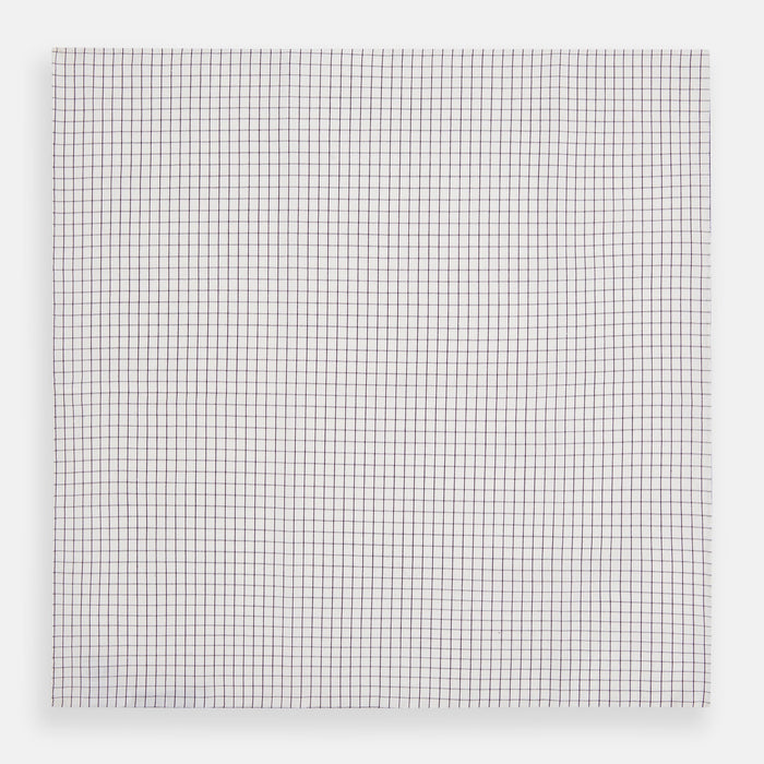 Hand Rolled Purple Graph Check Handkerchief Image 5