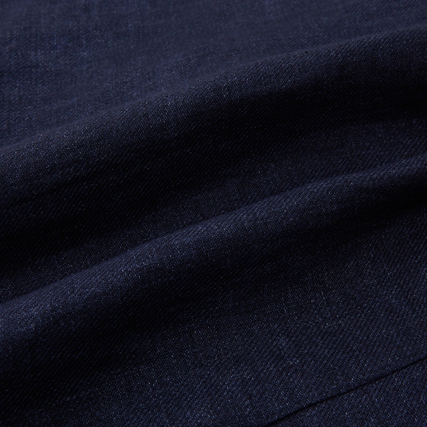 View 5 of product Turnbull & Asser Navy Collared Linen Waistcoat features a tailored fit, sleeveless design, button-up front, left chest pocket, and two zippered side pockets, shown against a plain white background.