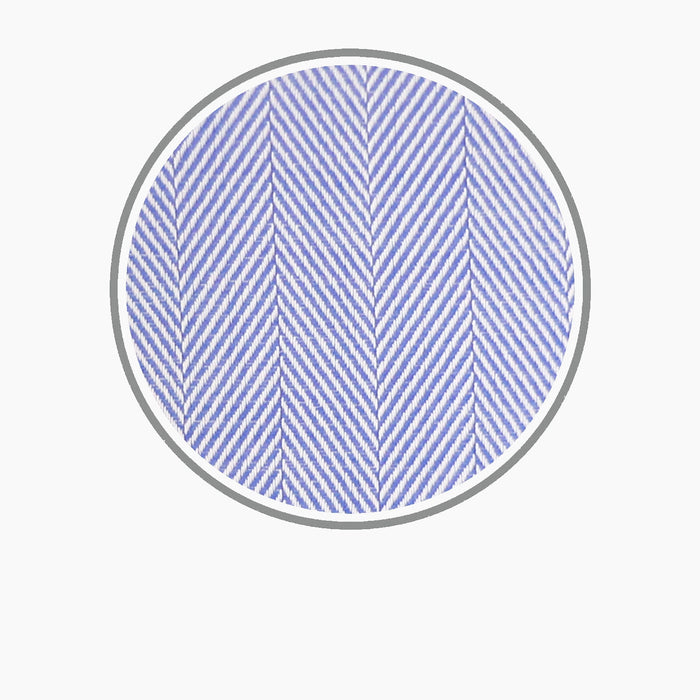 Blue Herringbone Cotton Fabric Image 2