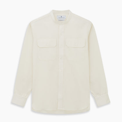 Cream Cotton Weekend Fit Unwin Shirt Image 5