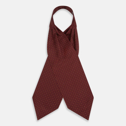 The Great Gatsby Burgundy Printed Silk Cravat Image 1