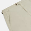 View 10 of product Turnbull & Asser Taupe Cotton Blend Henry Trousers with a straight-leg formal cut, button and zipper closure, belt loops, and side pockets, shown against a plain white background.