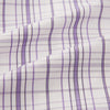 View 6 of product The Turnbull & Asser Purple Plaid Check Mayfair Shirt is a long-sleeve button-down with a pointed T&A collar, featuring a purple and blue plaid pattern on white.